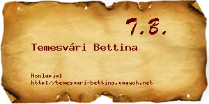 Temesvári Bettina névjegykártya